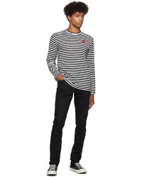 Comme Des Garcons Play Striped Long Sleeve T Shirt
