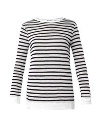 Alexander Wang T By Navy Striped Long Sleeved Top