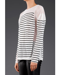 Alexander Wang T By Panel Stripe Knit Long Sleeve Pullover