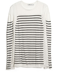 Alexander Wang T By Panel Stripe Knit Long Sleeve Pullover
