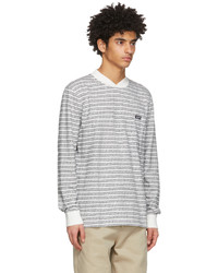 Noah White Black Jacquard Knit Sweatshirt
