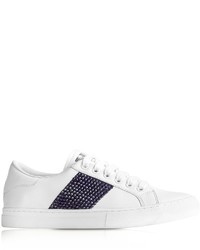 Marc Jacobs Black Crystal White Leather Empire Low Top Sneaker