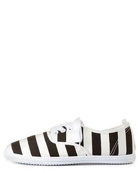 Charlotte Russe Striped Low Top Canvas Sneakers