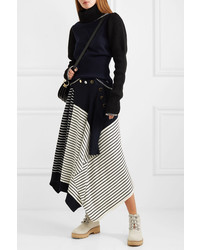 JW Anderson Asymmetric Striped Wool Blend Skirt