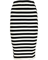 Boohoo Diana Mono Stripe Midi Skirt