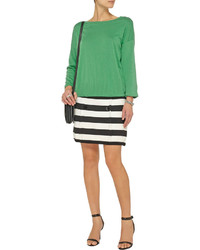M Missoni Striped Knitted Cotton Blend Skirt