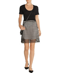 Clu Striped Tulle Mini Skirt Black