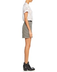 Alexander Wang T By Black Twisted Stripe Mini Skirt