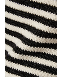 Alexander Wang T By Leather Trimmed Striped Woven Mini Skirt