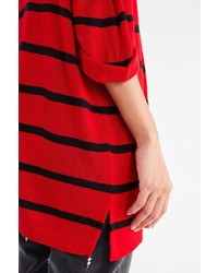 Urban Outfitters Uo Oversized Striped Short Sleeve Sweater
