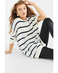 Urban Outfitters Uo Oversized Striped Short Sleeve Sweater