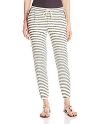 White and Black Horizontal Striped Pants for Women | Lookastic
