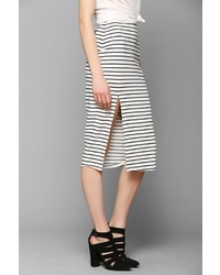 BDG Stripe Fitted Midi Skirt