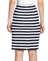 Diane von Furstenberg Walda Striped Cotton Pencil Skirt