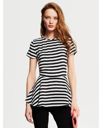 Striped cheap peplum tee