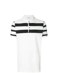 White and Black Horizontal Striped Polo