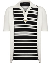 Dolce & Gabbana Dg Logo Striped Panel Polo Shirt