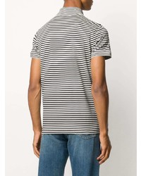 Saint Laurent Horizontal Stripe Short Sleeve Polo Shirt