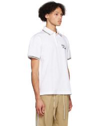 Palm Angels White Embroidered Polo