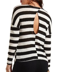 Charlotte Russe Sequin Numbered Striped Top