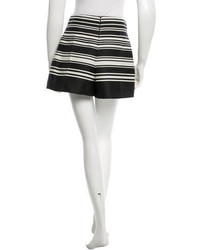 Carven Black White Striped Shorts