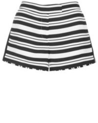 Tibi Woven Striped Shorts Black