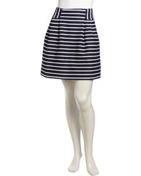 Nanette Lepore Kapow Striped Skirt Navywhite