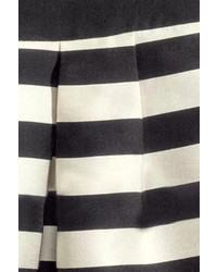 Romwe Striped Pleated Pretty Skirt