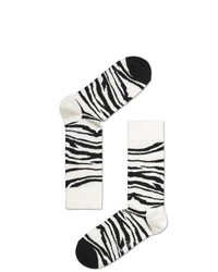 White and Black Horizontal Striped Socks