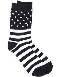 21men 21 Dots And Stripes Crew Socks