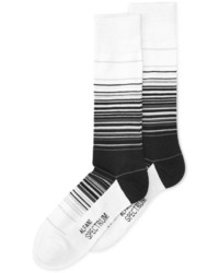 Alfani Spectrum Black And White Tonal Striped Socks
