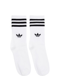 adidas Originals Three Pack White And Black Striped Socks