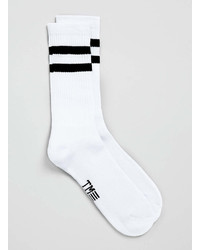 Topman White And Black Stripe Tube Sport Socks