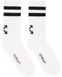Off-White White Black Striped Socks