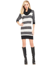 Ny Collection Striped Cowl Neck Sweater Dress