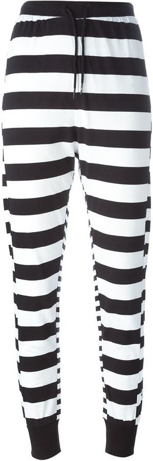 Women's Black & white striped Joggers – New North