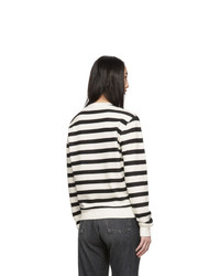 Saint Laurent Off White And Black Striped Marine Sweatshirt
