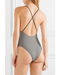 Marysia Harbour Island Reversible Striped Swimsuit