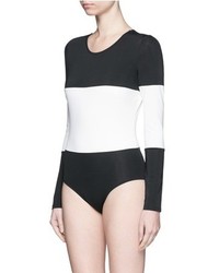 Solid & Striped The Margot Stripe Long Sleeve Swimsuit