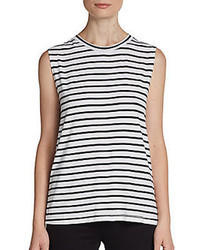 Saks Fifth Avenue RED Striped Cutout Back Tank