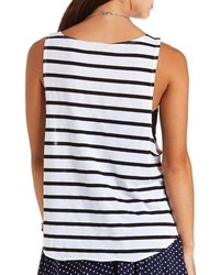 Charlotte Russe Striped High Low Muscle Tee