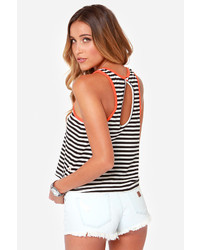 rhythm The Strokes Swing Black And White Striped Top