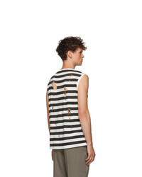 Ann Demeulemeester White And Black Holes Tank Top