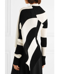 MARQUES ALMEIDA Asymmetric Striped Stretch Knit Turtleneck Sweater