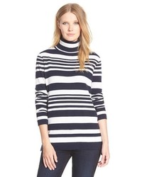 Nordstrom Collection Stripe Cashmere Turtleneck Sweater