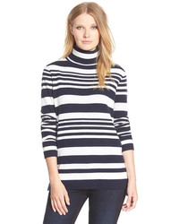 Nordstrom Collection Stripe Cashmere Turtleneck Sweater