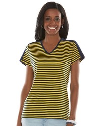 Chaps Striped V Neck Tee