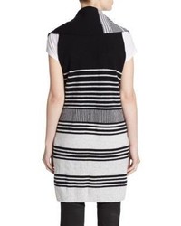 Vince Wool Cashmere Draped Striped Vest