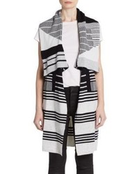 Vince Wool Cashmere Draped Striped Vest