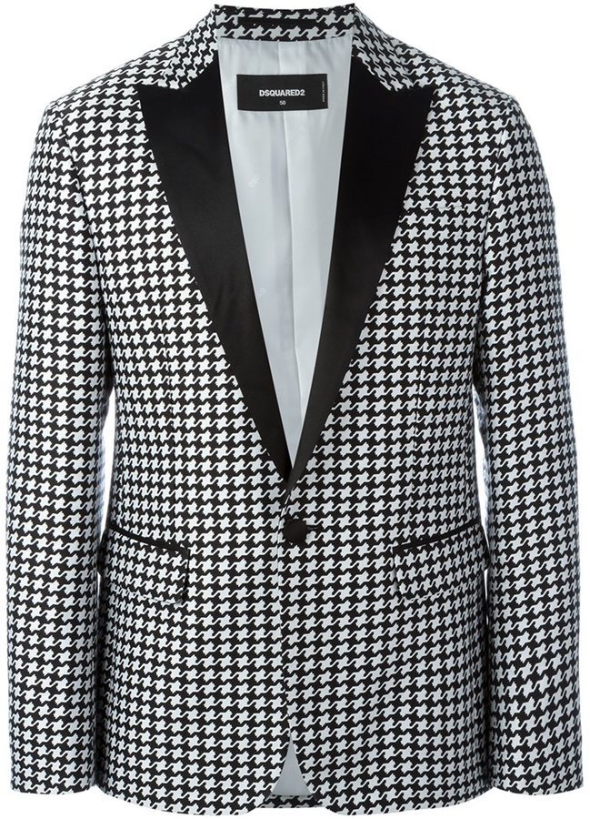 Outside Go to the circuit Ocean DSQUARED2 Houndstooth Patterned Blazer, $705 | farfetch.com | Lookastic